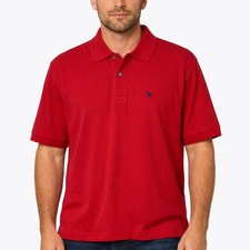 Burberry London Mens Red Polo Shirt Short Sleeve Cotton Classic Fit Large VTG