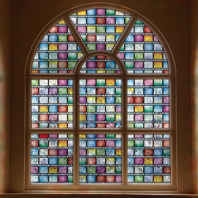 Stained Glass Window Film, Privacy Film for Windows, Rainbow Tint, Statis...