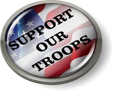 BestLicensePlateFrames Support Our Troops 3D Domed CAR Emblem Badge Sticker Rou