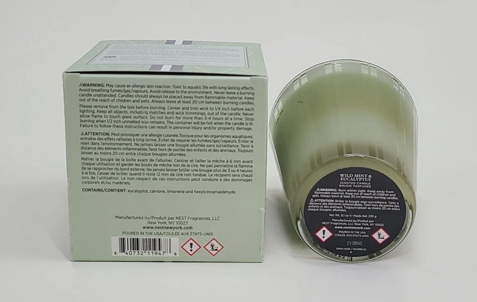 Vela clásica Nest New York Wild Mint & Eucalyptus 8,1 oz Foto 3 de 4