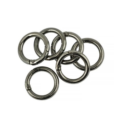 6 Stück Metall Feder Tor O Ring Rund Karabiner Schnapp Clip Feder Schlüsselanhänger