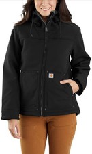 NWT CARHARTT Super Dux Size 2X Black Sherpa Lined Hooded Women Jacket MSRP 159