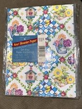 (5) Vintage Wrapping Paper Sheets Gift Wrap Birthday Floral Made In USA