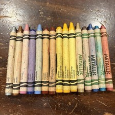 Crayola Crayons RETIRED Colors Lot of 15 DANDELION Chestnut Silver Metallic