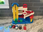 Vintage 1995 Fisher Price Little People Car Garage Parking Ramp Elevator