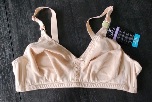 40B Bali Stretch Cotton Bra Style 3036 Wirefree Beige Circa 2017