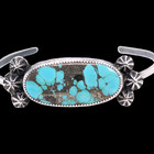 NATIVE AMERICAN STERLING SILVER HANDMADE BLUE TURQUOISE 7" CUFF BRACELET #7972 — photo 7