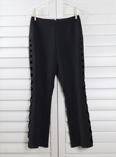 CULT GAIA 558 Black Stretch Embroidered Cut Out Sides Dress Pants Size 4