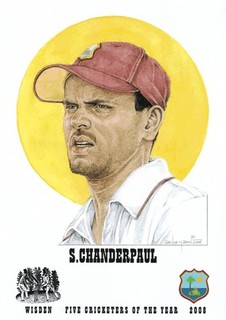 Shivnarine Chanderpaul Wisden Cricketer of the Year 2008 Ltd Edition Print