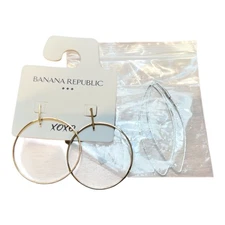 Banana Republic Hoop Earrings Gold Front And Silver Front Set Of Two NEW