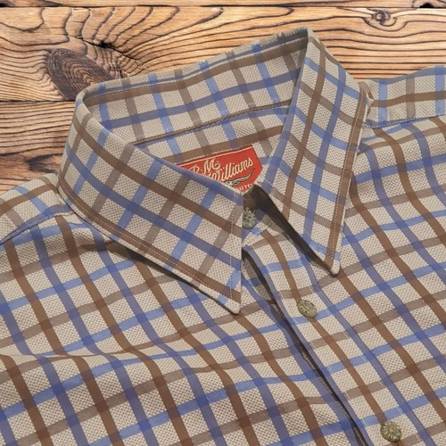 Y2k R.M. Williams Winter Blue & Brown Check Cotton Longsleeve Shirt Size XL - Picture 4 of 8