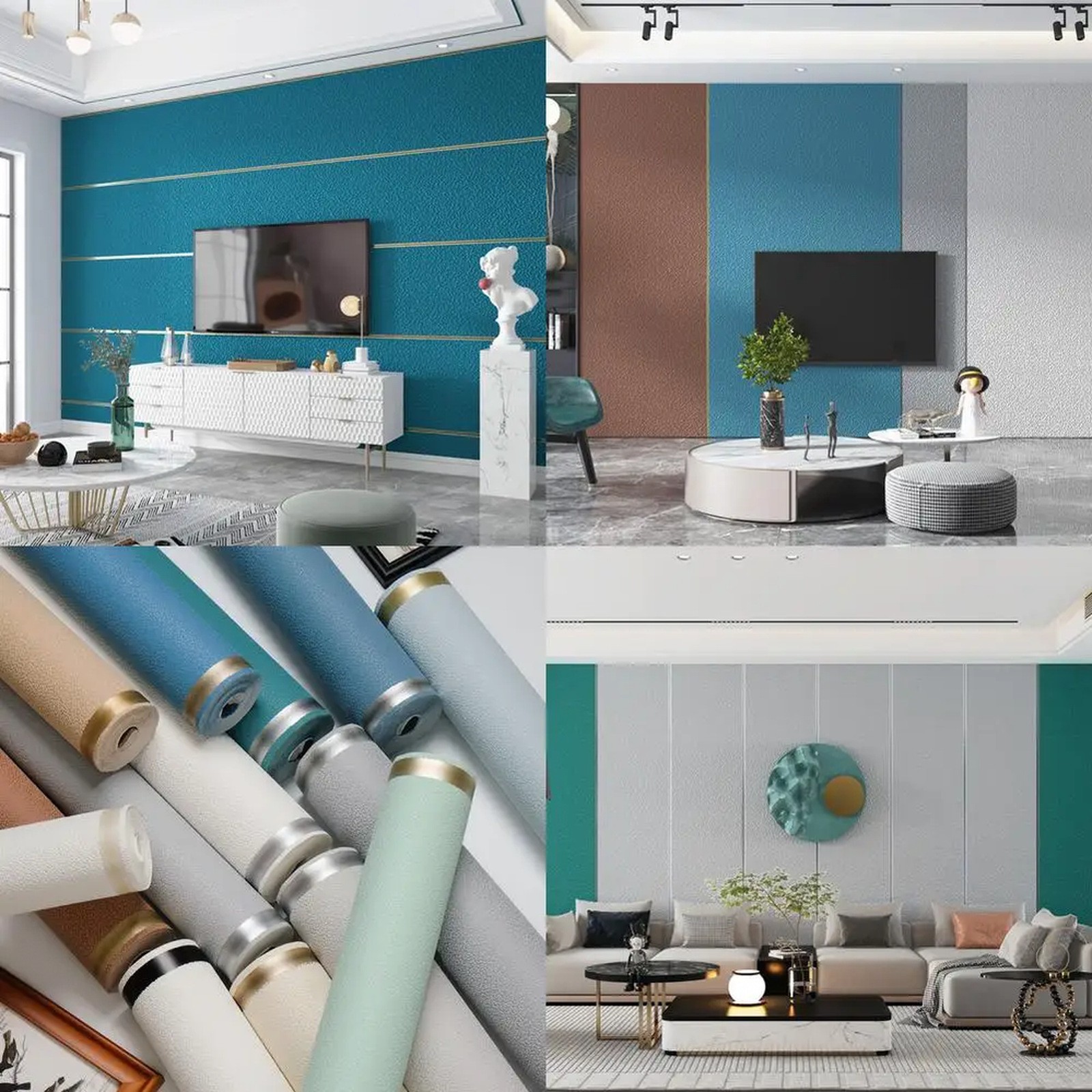 2022 New Minimalist Striped Paper Wallpaper for Living Room TV Walls