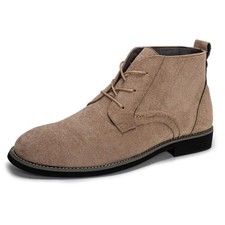 Men's Desert Chukka Boots Classic Lace Up Casual Ankle Footwear Suede Grey UK