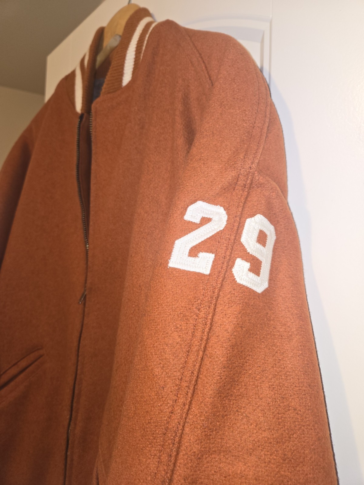 Vintage University Of Texas Longhorns Letterman Wool Varsity Jacket Howe USA 54 image 4