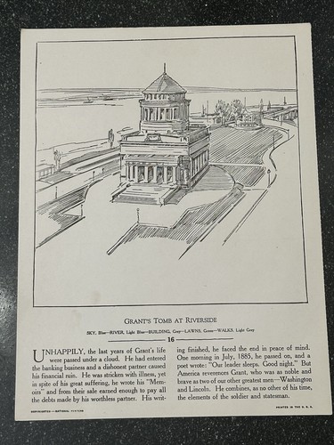 Vintage 1930s Ulysses S. Grant History Posters Set Beckley-Cardy 16 B/W Prints - Picture 7 of 7