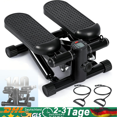 2in1 Mini-Stepper Up-Down Swing mit Power Ropes, Heimtrainer mit LCD Monitor