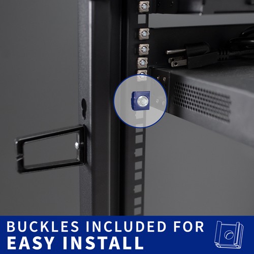 VIVO 12U 19" Open Frame Adjustable Server Rack, 4 Post Mobile Data Holder - Picture 6 of 8