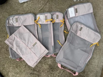 Bagsmart Compression Packing Cubes 6 Piece Set - Light Pink