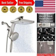 High-Efficiency Shower Head Set - Rainfall & Handheld Options for Spa-Like Feel