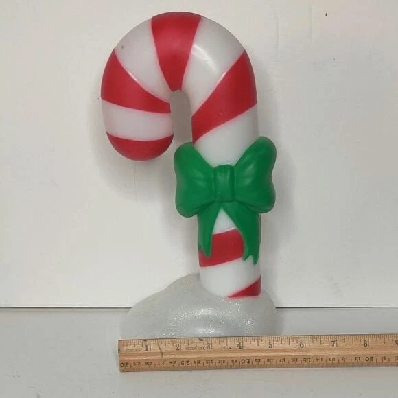 薄荷糖果甘蔗吹模圣诞照明电池供电绿色蝴蝶结 — 第 4/4 张图片