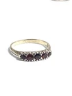 Vintage Silver 925 5 Stone Set Garnet Ring Size O E660