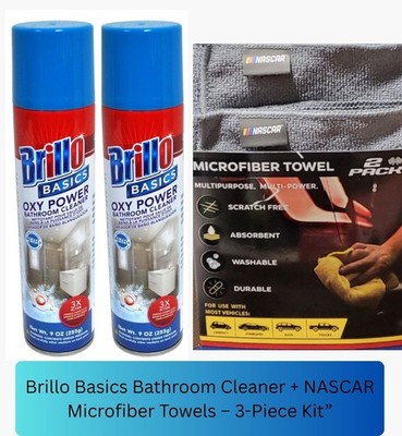 Bathroom Blitz Kit   Brillo Oxy Power Cleaner + Scratch-Free Towels 3-Piece Set
