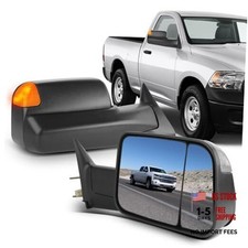 Towing Mirrors Fit For 1998-2002 1998-2001 for Dodge/Ram Black - Power Heated