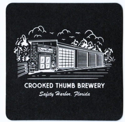 Crooked Thumb Brewery Beer Coaster Safety Harbor FL