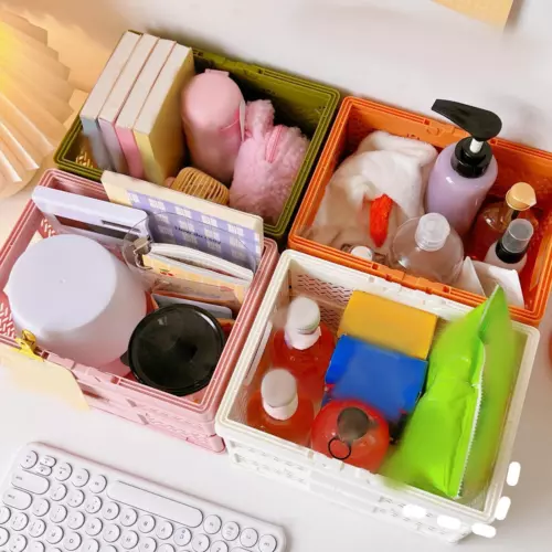 Foldable Picnic Basket Folding Box Shopping Basket for Home BBQ Camping