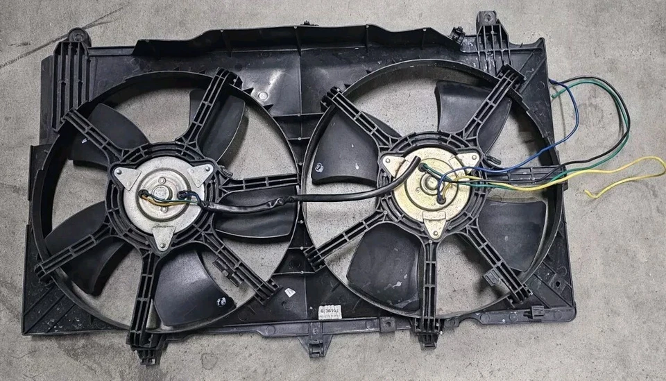 双散热器冷凝器冷却风扇适用于2003 - 2006年日产350Z英菲尼迪G35 3.5L — 第 2/2 张图片