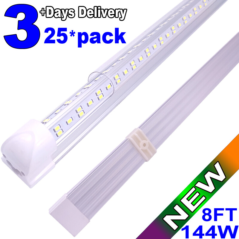 25/Pack LED Shop Lights Fixture Tube Strip Ceiling Lights 8ft For Garage Worksho