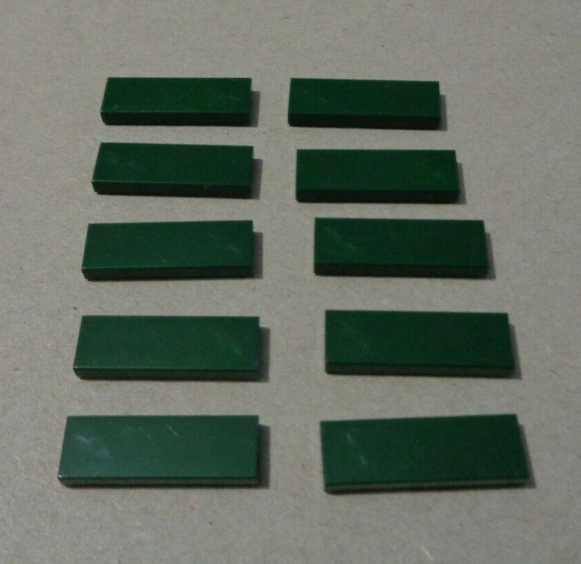 レジスチル 003/PLAY LEGO 4650622- 63864 Flat Tile 1 x 3 Earth Green x10 Bricks & Parts