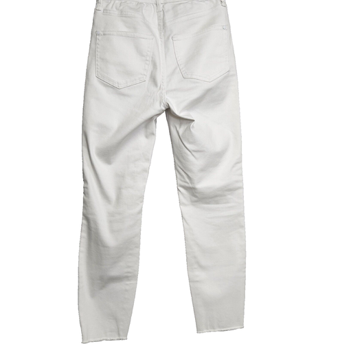 Jennifer Lopez High Rise Skinny Crop Frayed Hem Women's Jeans Sz 4 White 28 x 25 - Picture 2 of 9