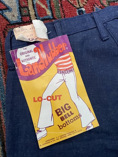 NWT VTG 70s Landlubber High Waist Denim Jeans Sz 6 27” Waist Bell Bottoms Flared - Picture 2 of 9