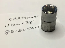 Craftsman  11mm x 3/8" Dr Socket 83-805GM Gunmetal  Chrome  6 Pt  Free  Shipping