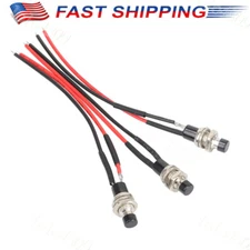 Mini Pre-Wired Momentary Switch 12V SPST Push Button N/O ON-OFF Set of 3