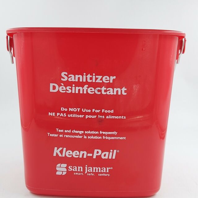 CLEANING SANI BUCKET SAN JAMAR RED KLEEN-PAIL BUCKET 6-QUART/HACCP ONE