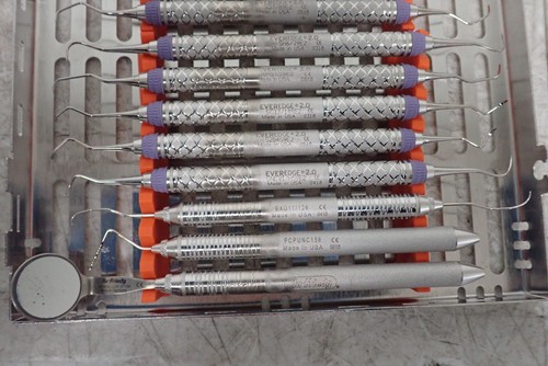 Lot of 16 Hu-Friedy Everedge 2.0 Dental Instruments w/ IMS Cassette 8" x 11" - Picture 7 of 15