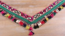 5.12" x 57.48" Tassel Segusha Belly Dance Uzbek VINTAGE FAST Shipment 11480