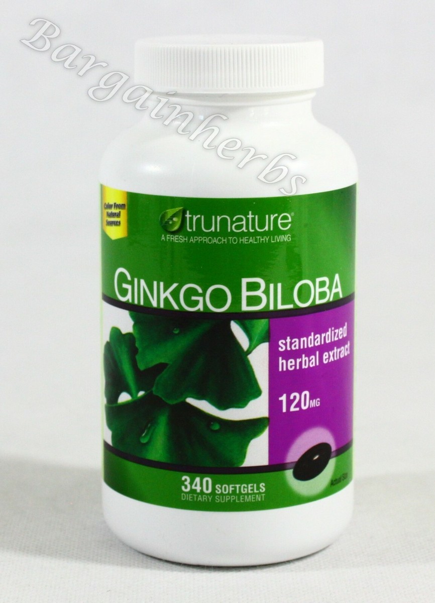 Trunature Ginkgo Biloba 120mg 340 softgels New Free Shipping 12/2027