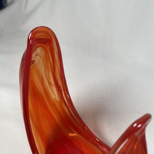 Stained Glass Art Glass swan with cattails art studio Vintage MCM - Picture 11 of 12