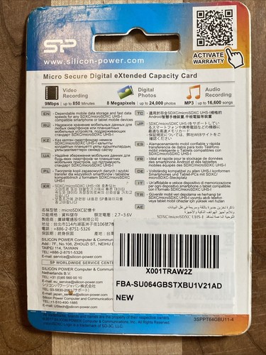 Silicon Power Micro SD Card 64 GB New - Picture 6 of 9