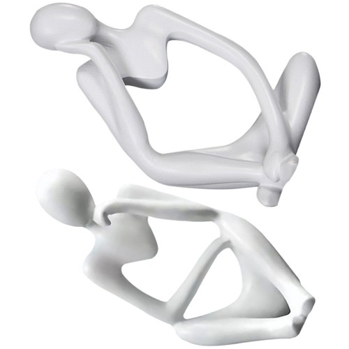 2 Stück Moderne Denker Statue Abstrakte Skulptur Bücherregal Deko Home Schreibtisch Deko - Bild 11 von 12