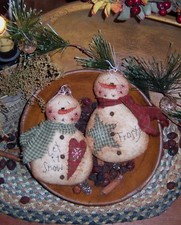 Primitive Stitchery Snowman Frosty Ornies Paper Pattern 209