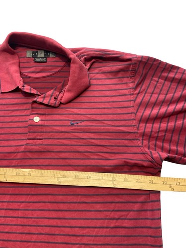 Nike Golf Shirt Polo Maroon Dark Red Striped Size M - Picture 6 of 6