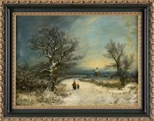 Landscape Painting Oil/LWD Signed W.Lerry Dated 1864