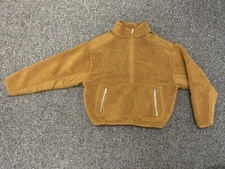 MADEWELL Sherpa Cropped Jacket 1/2 Zip Faux Shearling Pullover Size XS NWT NEW