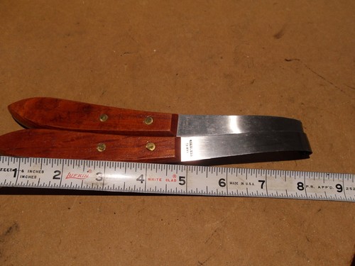 Cuchillo de 2 pezuñas acero inoxidable hoja ancha mango de madera pulido a mano mano mano derecha - Imagen 12 de 12