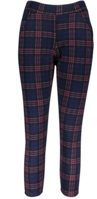 Boohoo Petite Tartan Check Tapered Trouser (woman) - Main Image