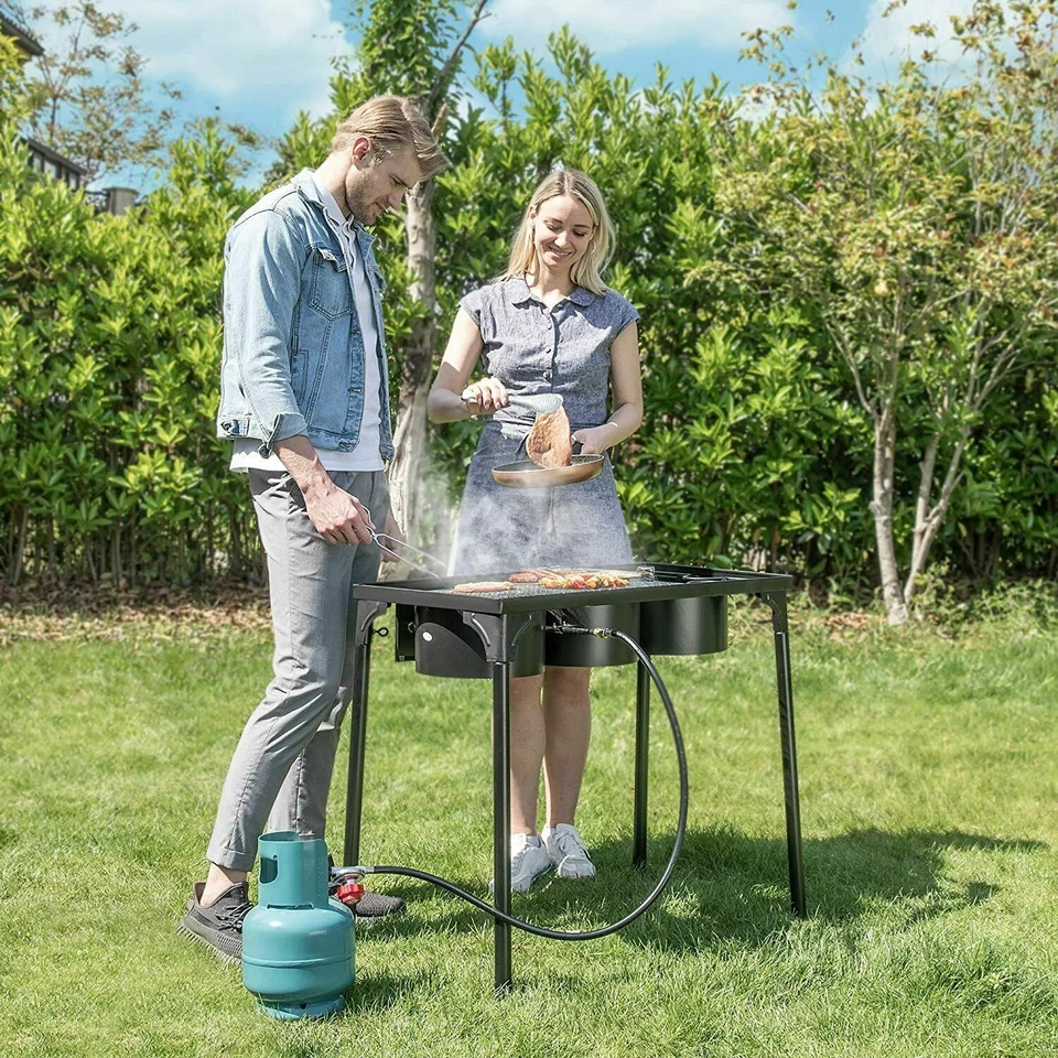 Профессиональная уличная пропановая плита 225000 БТЕ на 3 горелки портативная плита гриль для барбекю - Изображение 2 из 4